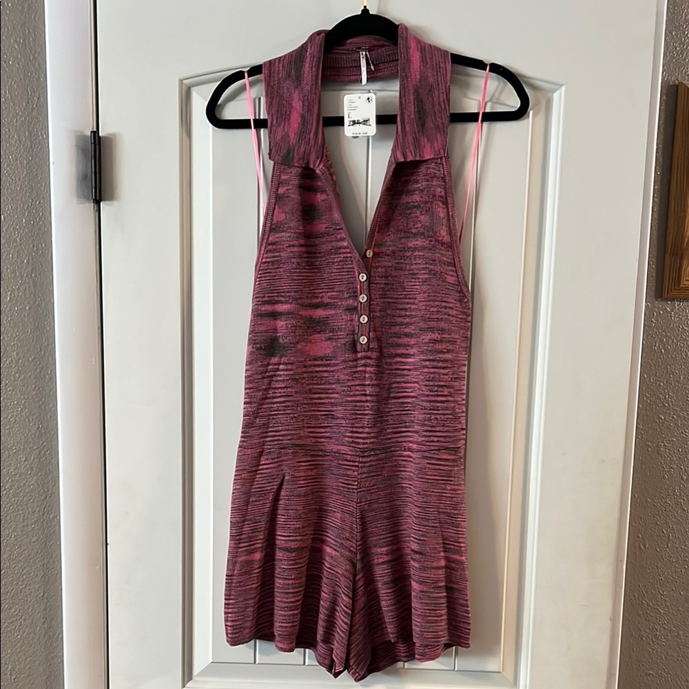 NWT Free People Summer Nights Halter Top Romper